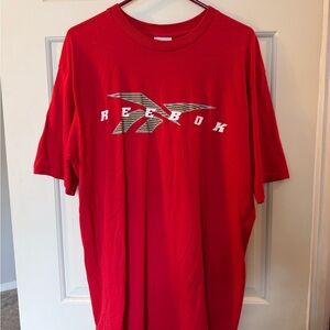 Vintage Reebok Men's Bold Red Tee USA with Single stitching
